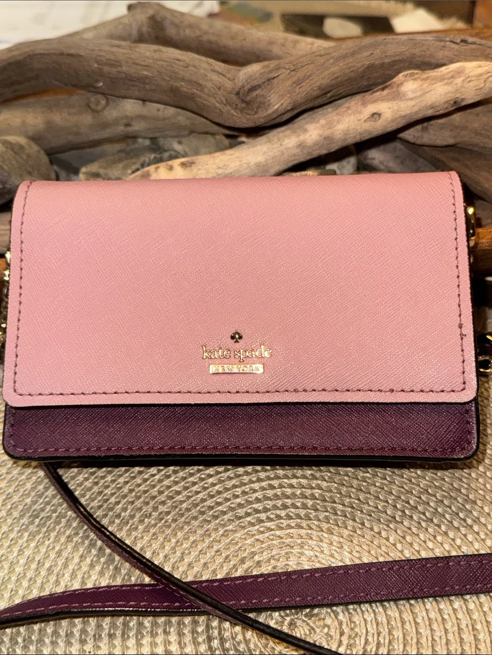 kate spade CameronTwo-Tone Pink and Plum Crossbody-Wallet